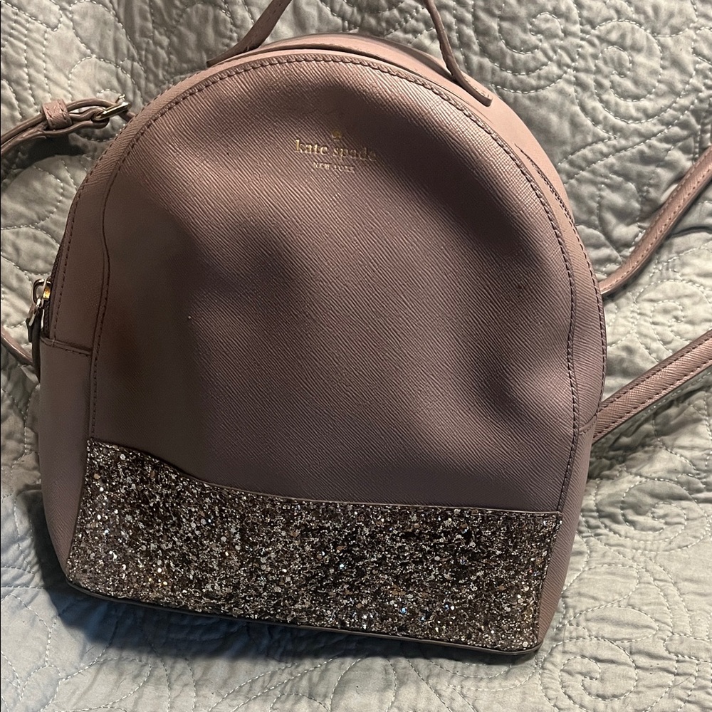 Kate Spade Mauve Backpack with Sparkle Detail